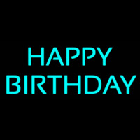 Turquoise Happy Birthday Neon Sign