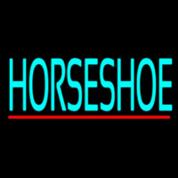 Turquoise Horseshoe Block Neon Sign