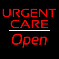 Urgent Care Open White Line Neon Sign