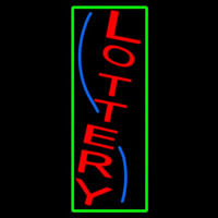 Vertical Red Lottery Blue Border Neon Sign