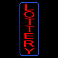 Vertical Red Lottery Blue Border Neon Sign