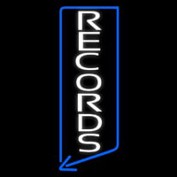 Vertical White Records Neon Sign