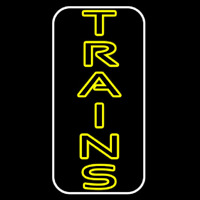 Vertical Yellow Trains Neon Sign