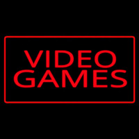 Video Games Rectangle Red Neon Sign