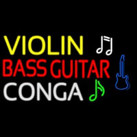 Violin Bass Guitar Conga 2 Neon Sign