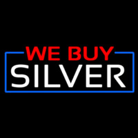 We Buy Silver Block Neon Sign