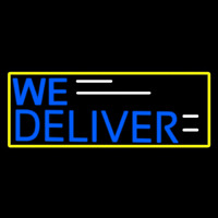 We Deliver Yellow Border Neon Sign