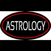 White Astrology Block Red Neon Sign