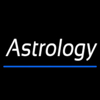 White Astrology Blue Line Neon Sign