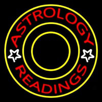 White Astrology Readings Yellow Border Neon Sign