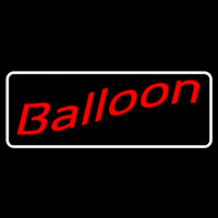 White Border Balloon Cursive Neon Sign