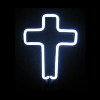 White Cross Desktop Neon Sign
