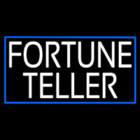 White Fortune Teller With Blue Border Neon Sign