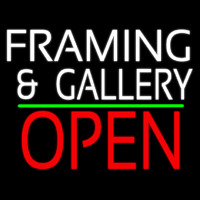 White Framing And Gallery With Open 1 Neon Sign