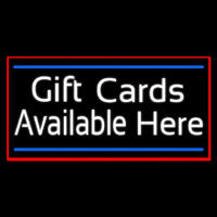 White Gift Cards Available Here Blue Line Neon Sign
