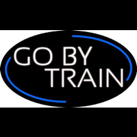 White Go By Train Neon Sign