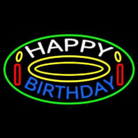 White Happy Blue Birthday Neon Sign