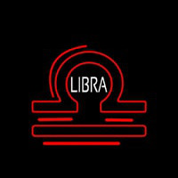 White Libra Zodiac Neon Sign