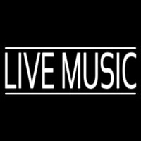 White Live Music Block Neon Sign