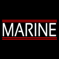 White Marine Neon Sign