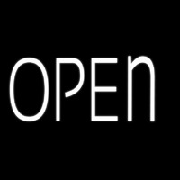 White Open Neon Sign