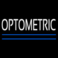 White Optometric Blue Lines Neon Sign