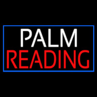 White Palm Red Reading Blue Border Neon Sign