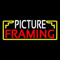 White Picture Framing With Frame Logo Neon Sign