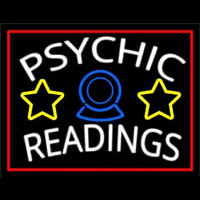 White Psychic Readings Red Border Neon Sign