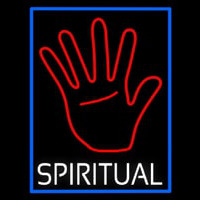 White Spiritual With Blue Border Neon Sign