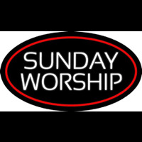 White Sunday Worship Neon Sign