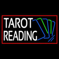 White Tarot Reading With Cards Neon Sign