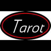 White Tarot Red Border Neon Sign