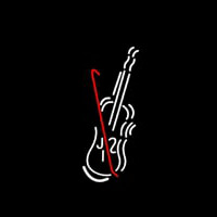 White Violin Neon Sign