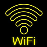 Wifi Retro Yellow Neon Sign