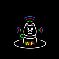 Wifi With Dog Logo Neon Sign