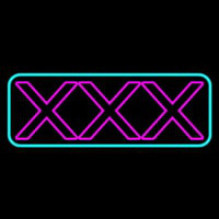 X   Turquoise Border Neon Sign