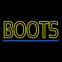 Yellow Double Stroke Boots Neon Sign