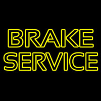 Yellow Double Stroke Brake Service Neon Sign