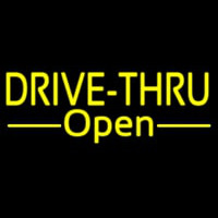 Yellow Drive Thru Open Neon Sign