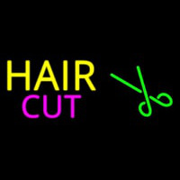 Yellow Hair Cut With Scissor Neon Sign