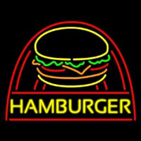 Yellow Hamburger With Logo Neon Sign