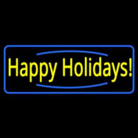 Yellow Happy Holidays Neon Sign