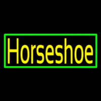 Yellow Horseshoe With Border Neon Sign