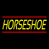 Yellow Horseshoe With Line Neon Sign