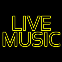 Yellow Live Music Block Neon Sign