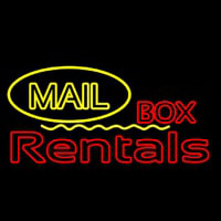 Yellow Mail Block Bo  Rentals Neon Sign