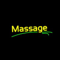 Yellow Massage Green Line Neon Sign