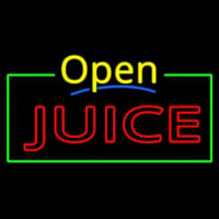 Yellow Open Double Stroke Juice Neon Sign