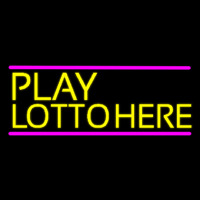 Yellow Play Lotto Here Neon Sign